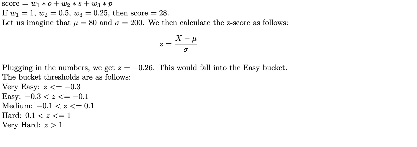 Example calculation